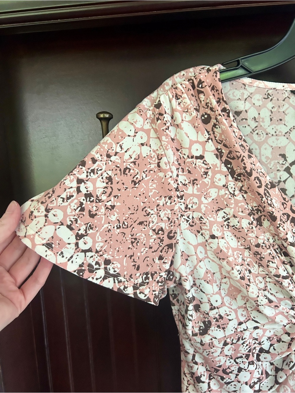 Y2K DAISY FUENTES Babydoll Brown Pink Blouse Top Coquette Preppy Mall Girl Sz M - Picture 6 of 11